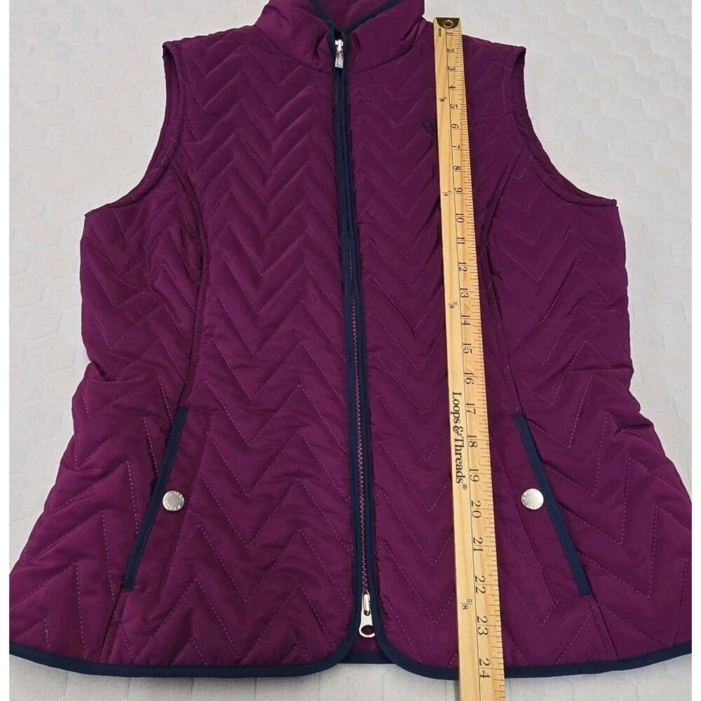 Ariat Ashley Insulated Vest Women Small Berry Chevron Quilted Equestrian Rodeo - Picture 11 of 11